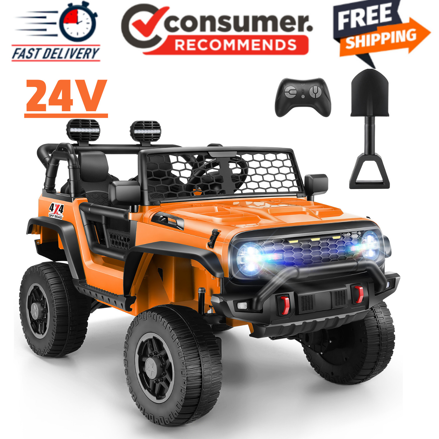 24V Ride on Car 2 Seater Electric Truck 4WD/2WD 4x100W Power Electric SUV Gift