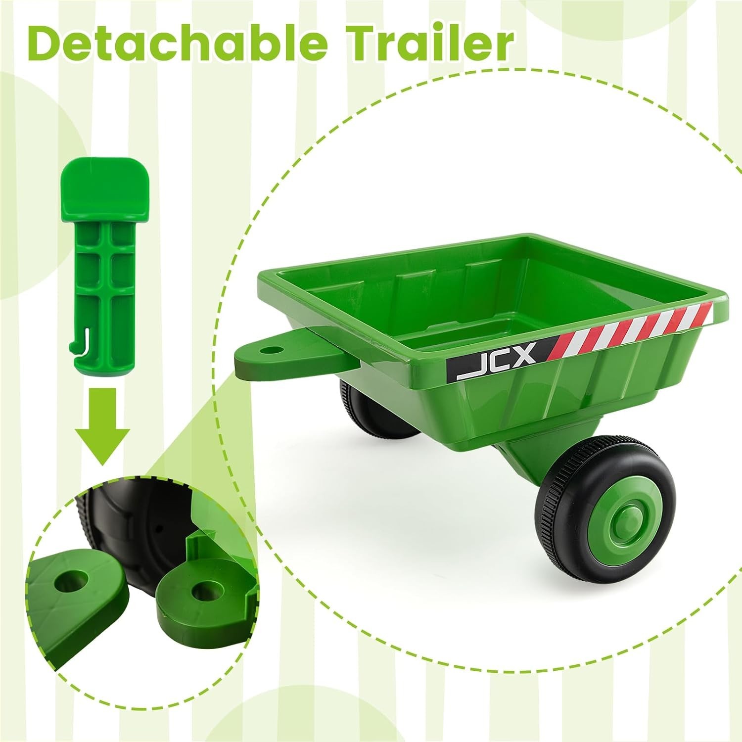 12V Kids Ride on Tractor,Battery Powered Motorized Electric Car with Trailer..
