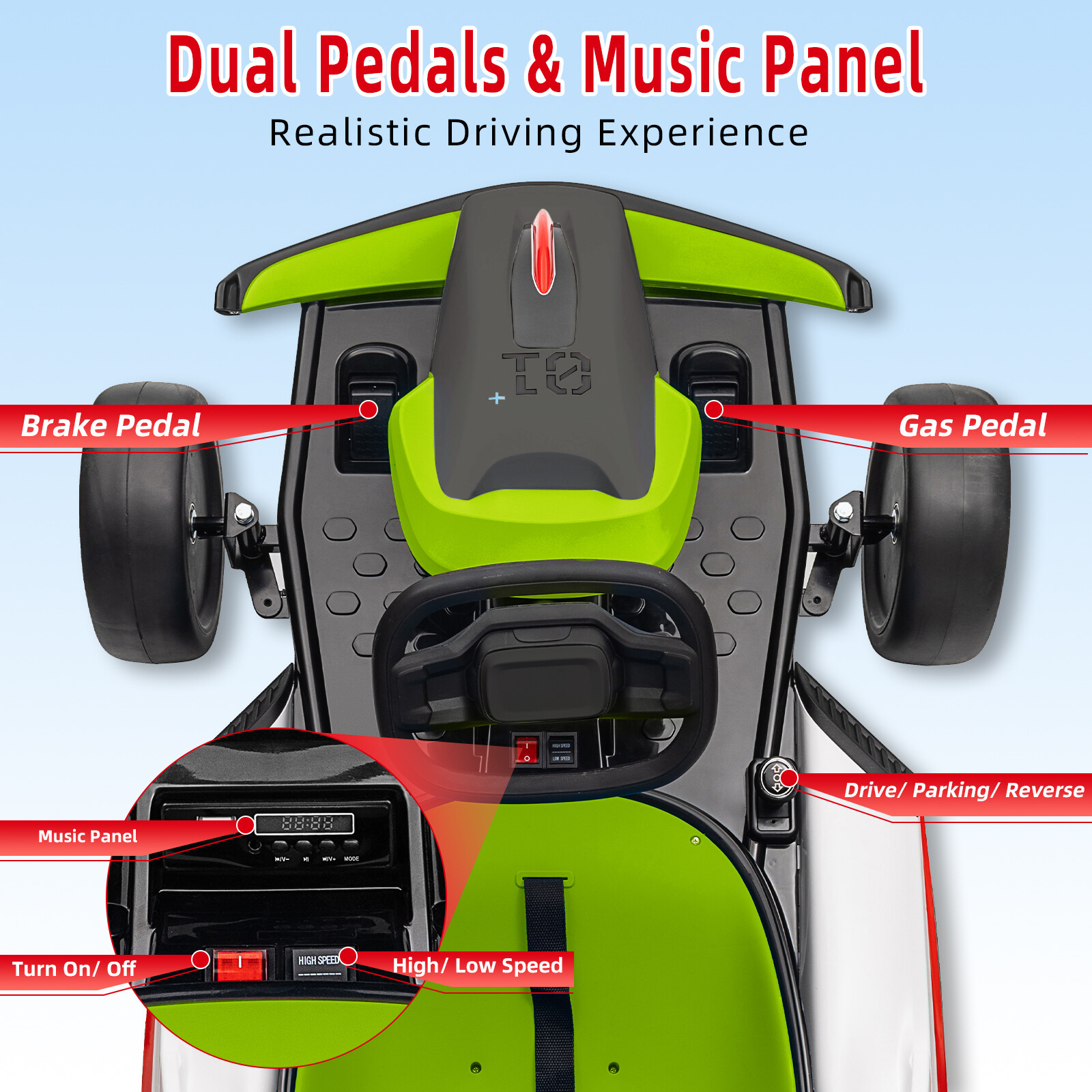 Kids Go Kart 24V, Electric Drift Kart With 2x150W Strong Motors for Boys Girls