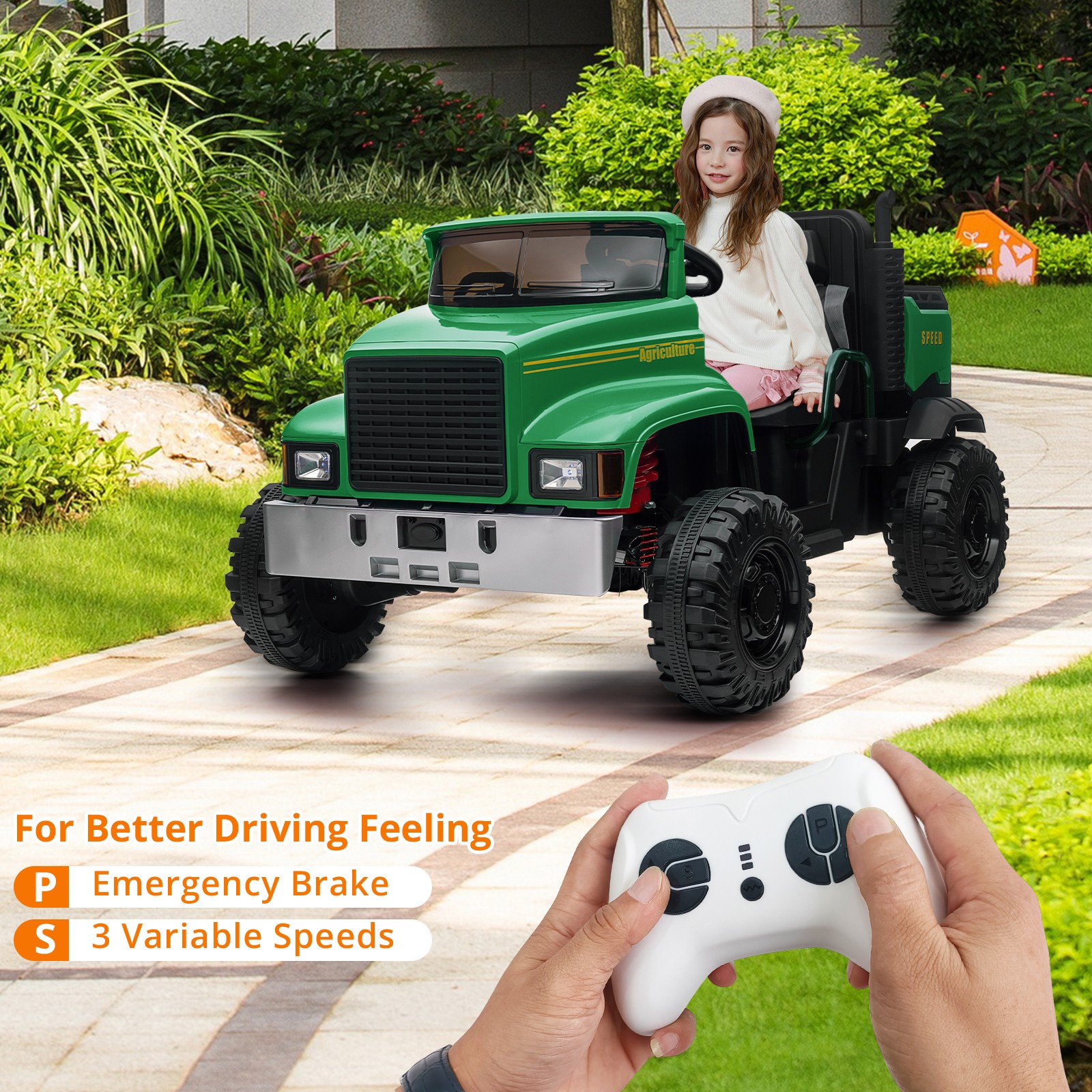 24V Electric UTV Ride-On Car with Dump Bed for Kids,4 x 200W Motors with RC New