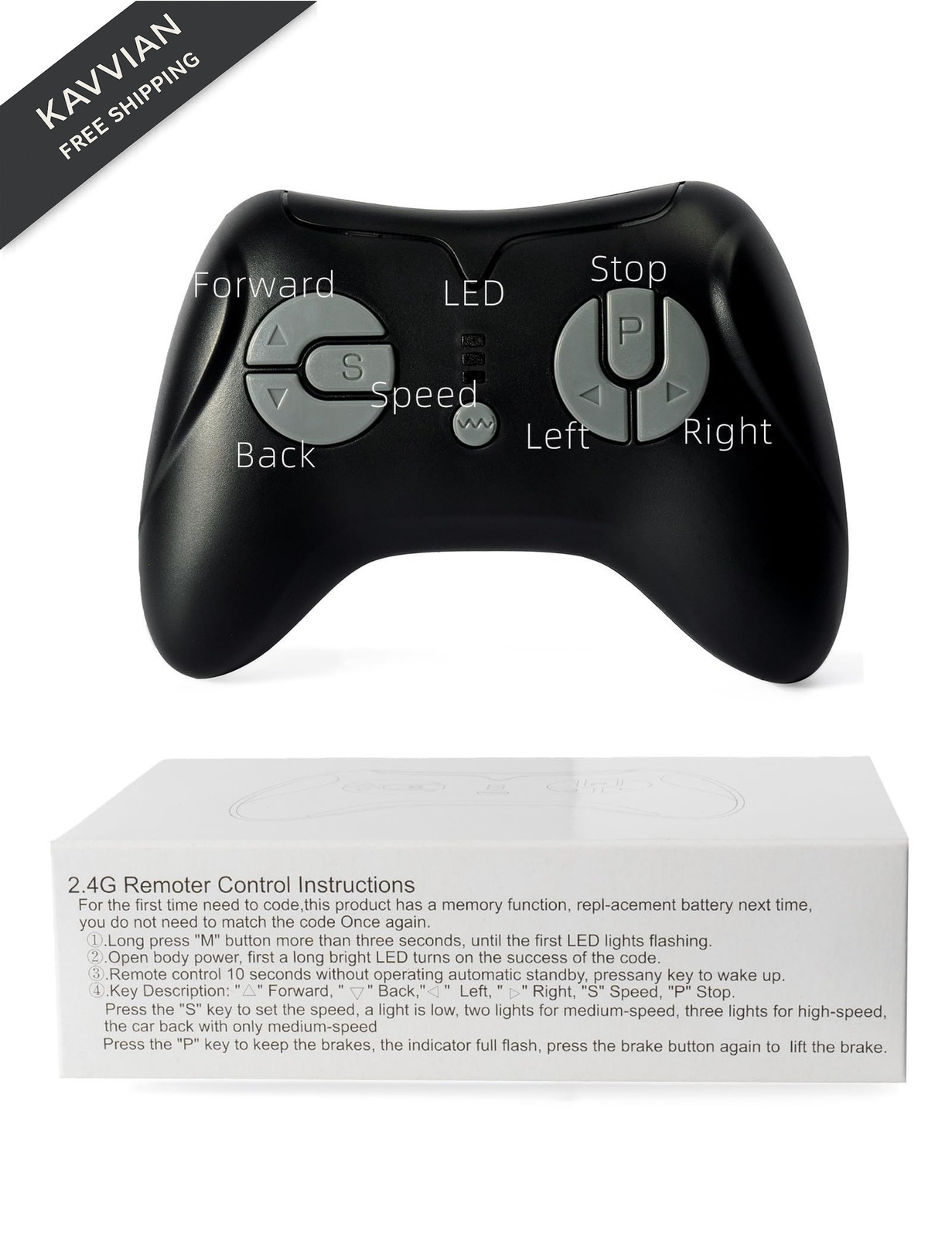 ToiCottage JR1839FCC remote control 2.4ghz Bluetooth for ride on Toys Black