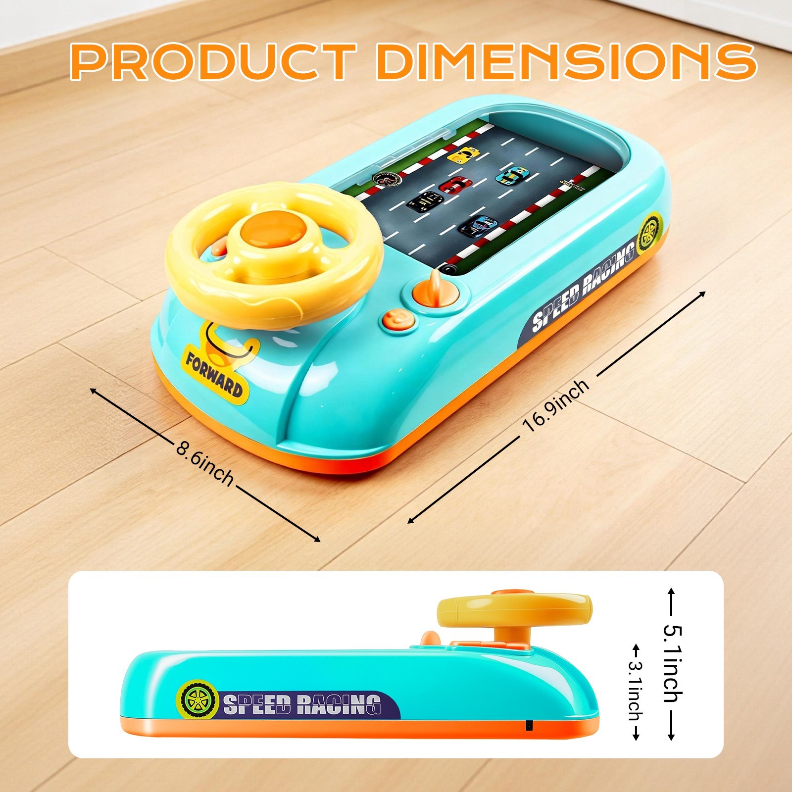 Racing Car Steering Wheel Driving Adventure Game Toy Simulation Racing for Kids