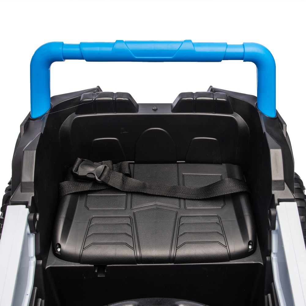 12V Kids Ride On Electric UTV, Anti-Slip Wheels w Front Shock Absorbers, Blue
