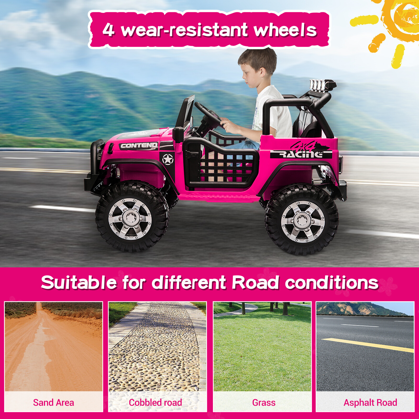 12V Kids Ride On Car Electric Toys Vehicles 2 Seater w/Remote Control Xmas Gifts