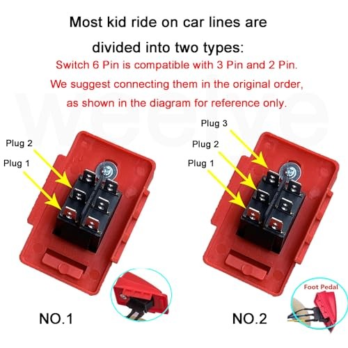 2 Pcs Kids Electric Ride On Car Motorcycle Foot Switch, Automatic Reset for