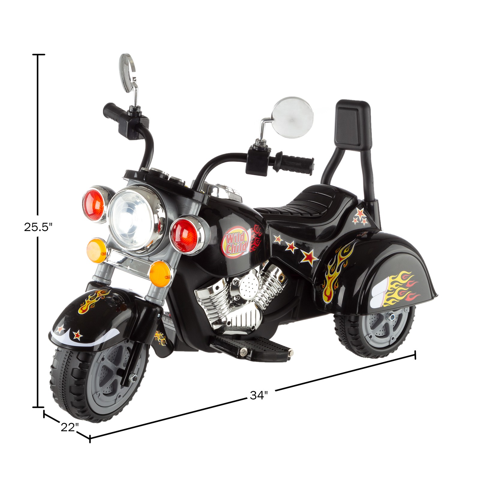 Motorcycle Kids Ride on Toy Chopper Style Wild Child Battery Operated Bike 2-4