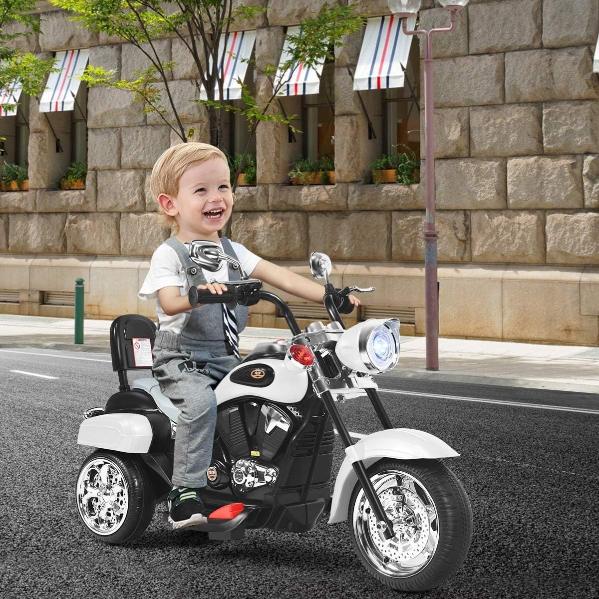 Kids Electric 3-Wheel Chopper Motorcycle with Horn & Headlight