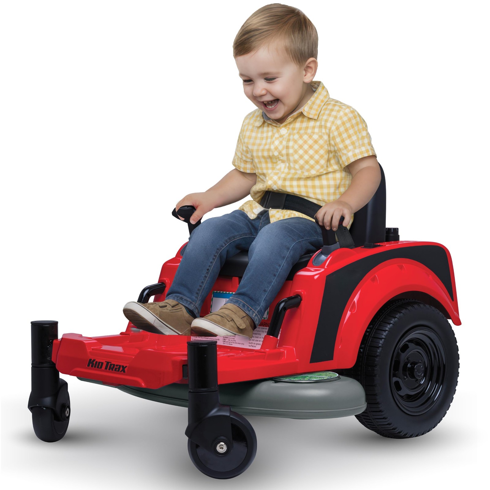 Ride on Toy 12V Red Dual Handle Twist Turn 2.5 MPH Max Weight 66lbs Age 2-5