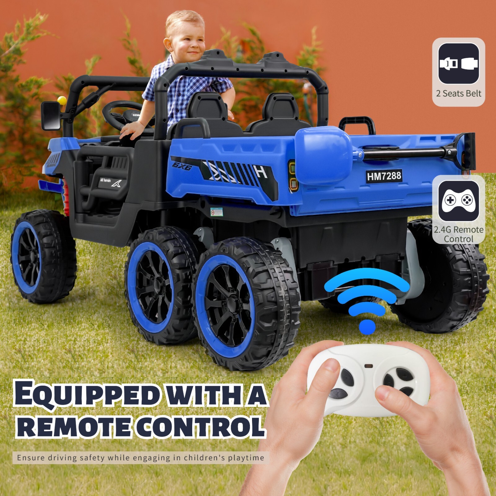Kids 2 Seater Ride on Car 24V Electric Dump Truck 4WD UTV w/Parental Remote LED