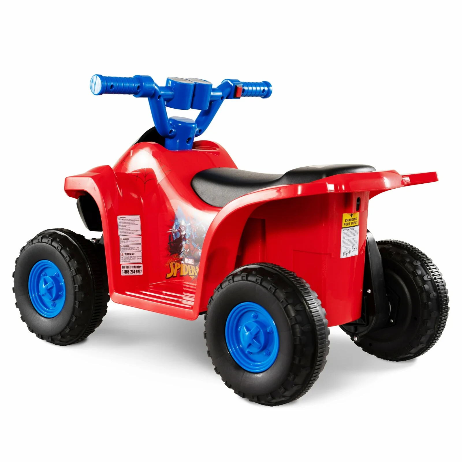 Kids Spiderman 6V Battery-Powered Ride-On Quad, Ages 1.5+