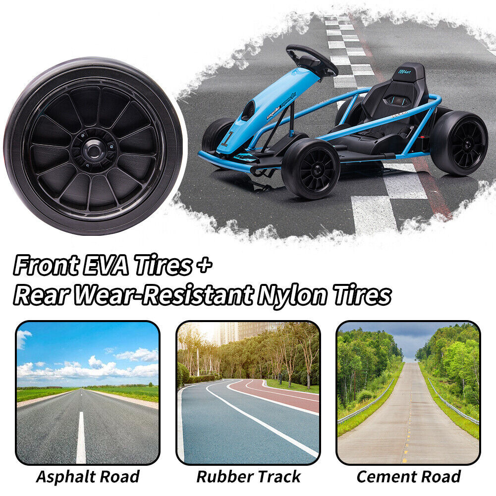 24V 9Ah Ride on Go Kart for Kids 8MPH High Speed Drifting Toys for 8-12 Years