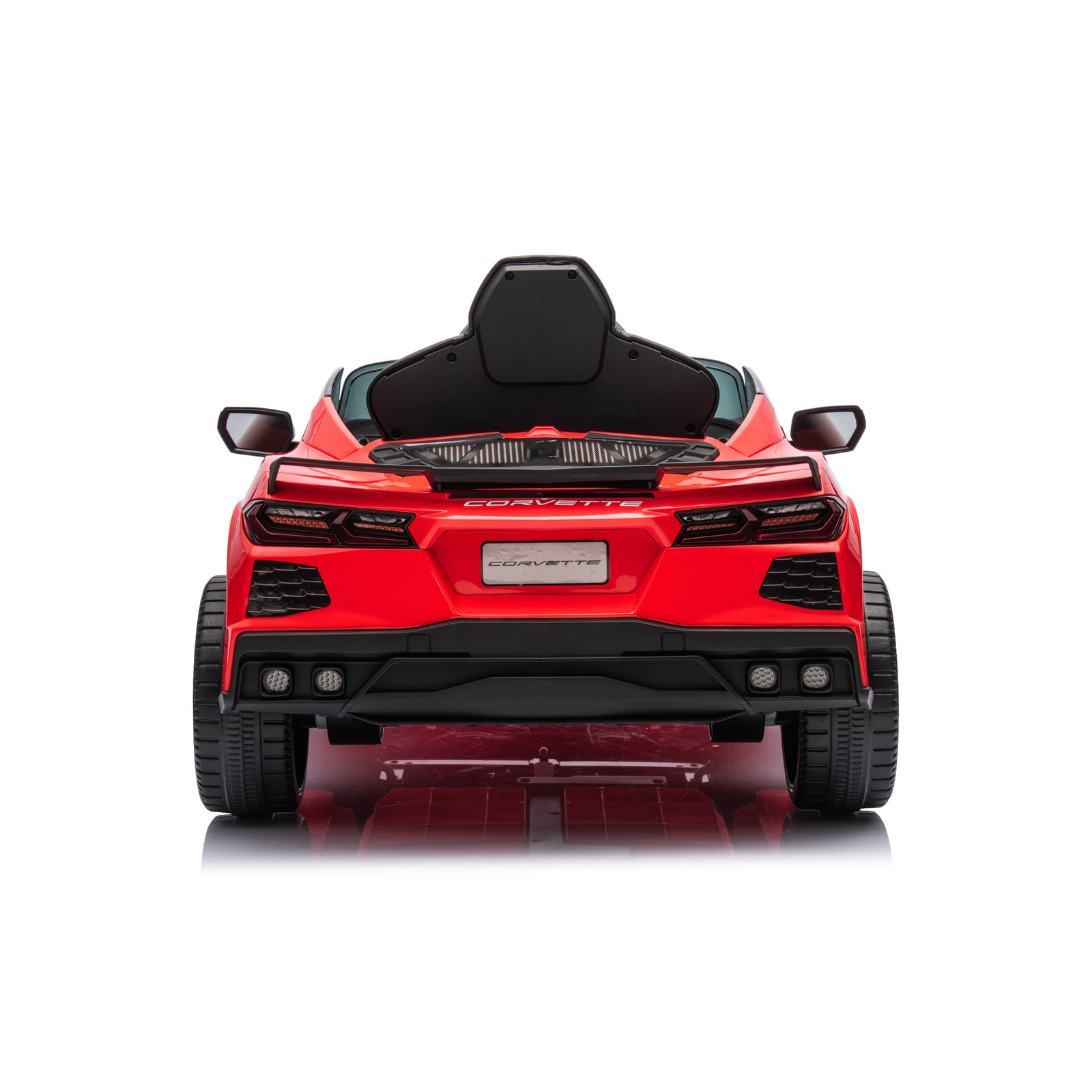 12V Chevrolet Corvette C8 Kids Ride On Car RC Remote Control LED Lights Red