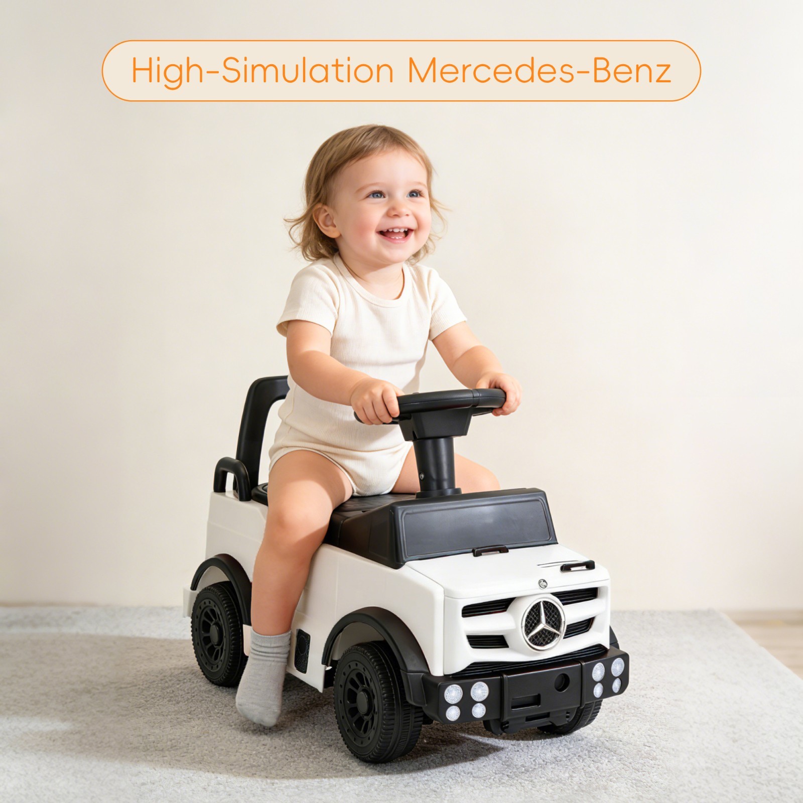 Kids Ride On Car Outdoor Stroller Mercedes Wagon Push Car Ride Racer for Age 1-3