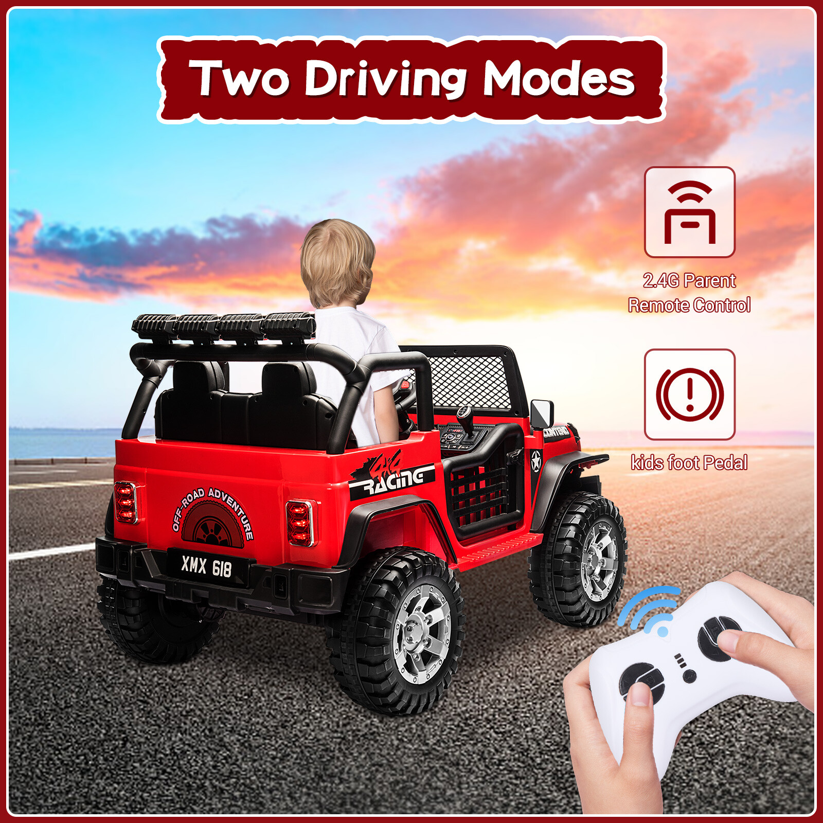 12V Kids Ride On Truck Jeep Electric Vehicle Toy Car w/Remote Control Xmas Gift