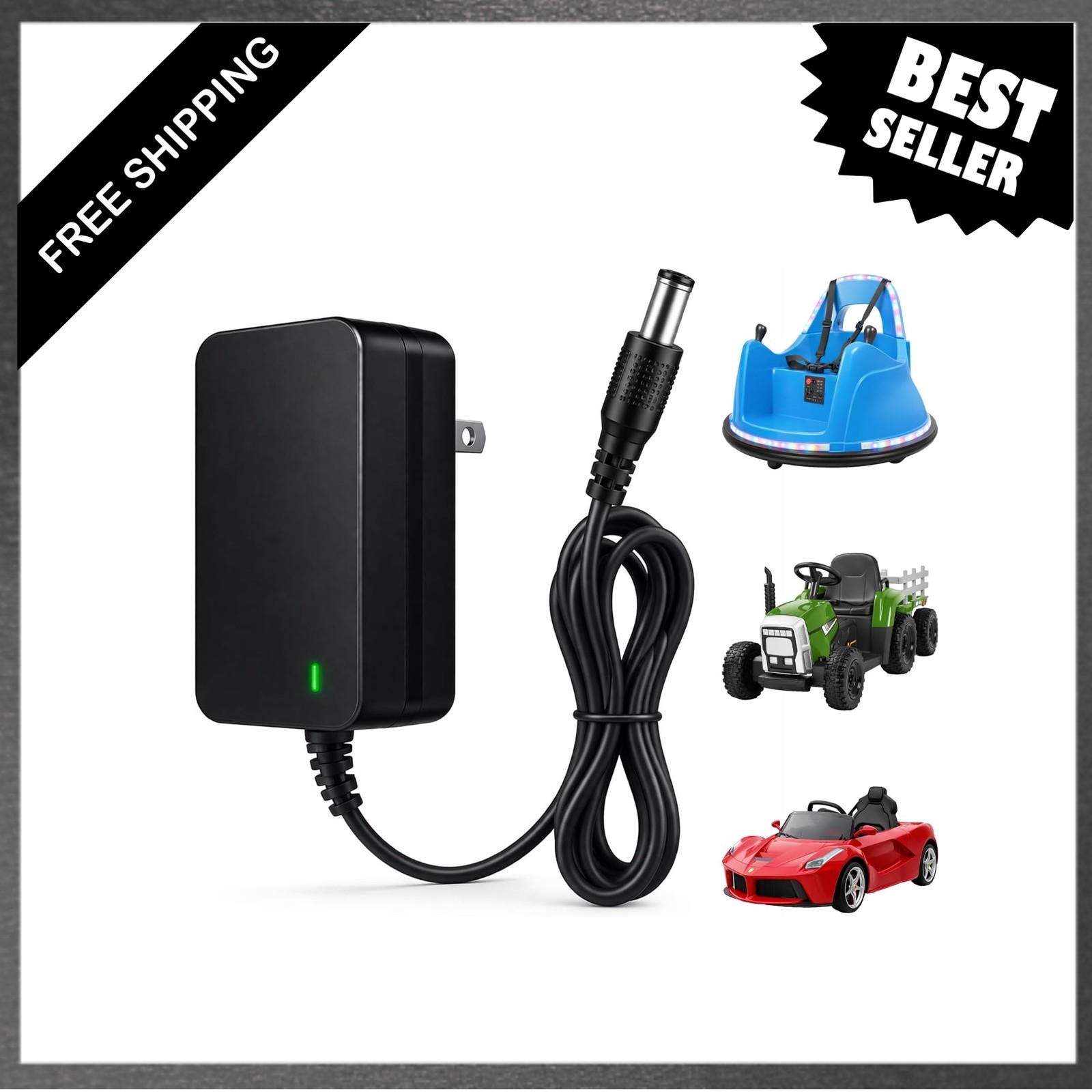 12V Charger for Kids Electric Toy Cars, SUV, ATV, Bumper Cars, Ride-On Vehicles