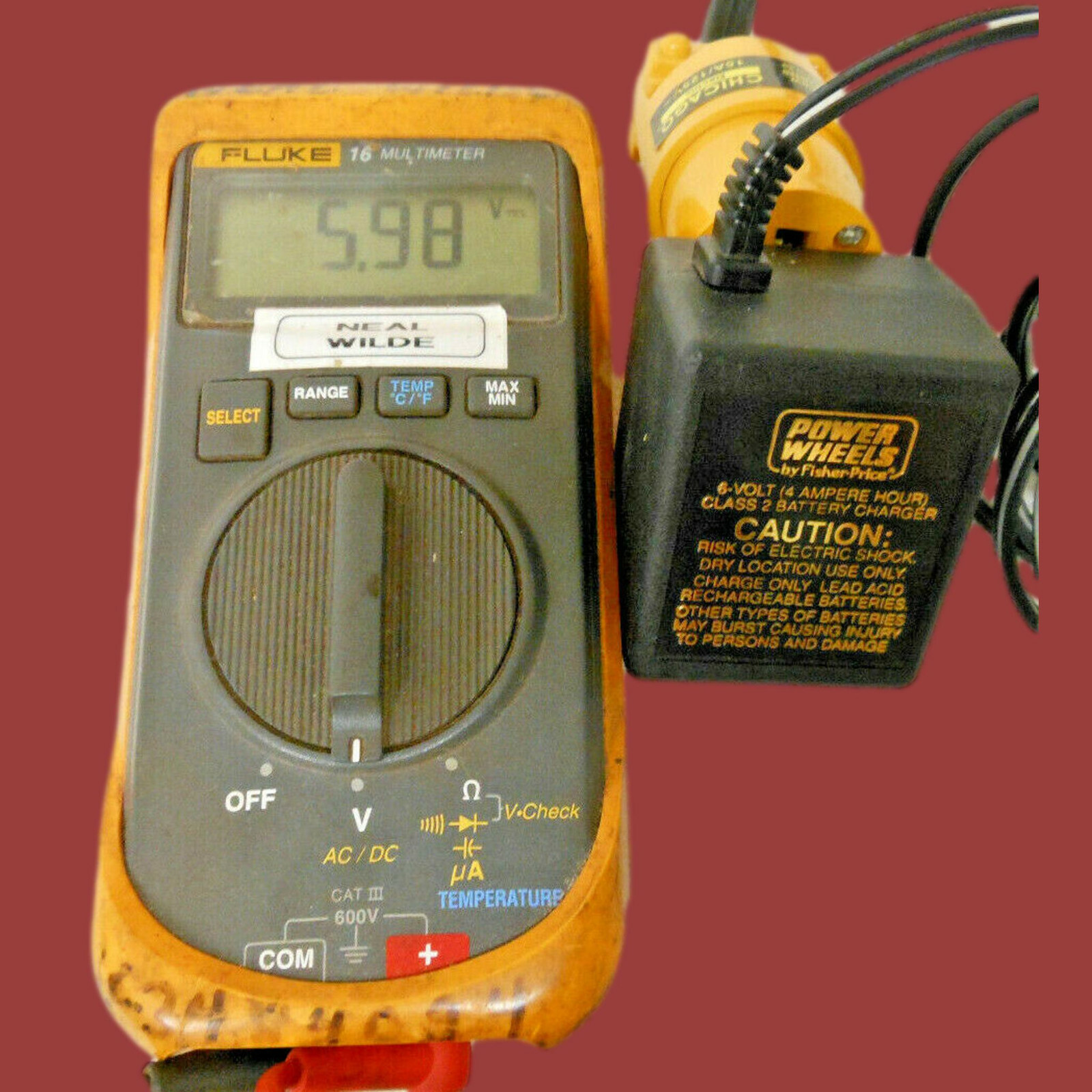 Fisher Price Power Wheels 040135 Adapter Power Supply 00801-0976 6V 400mAh 4Ah