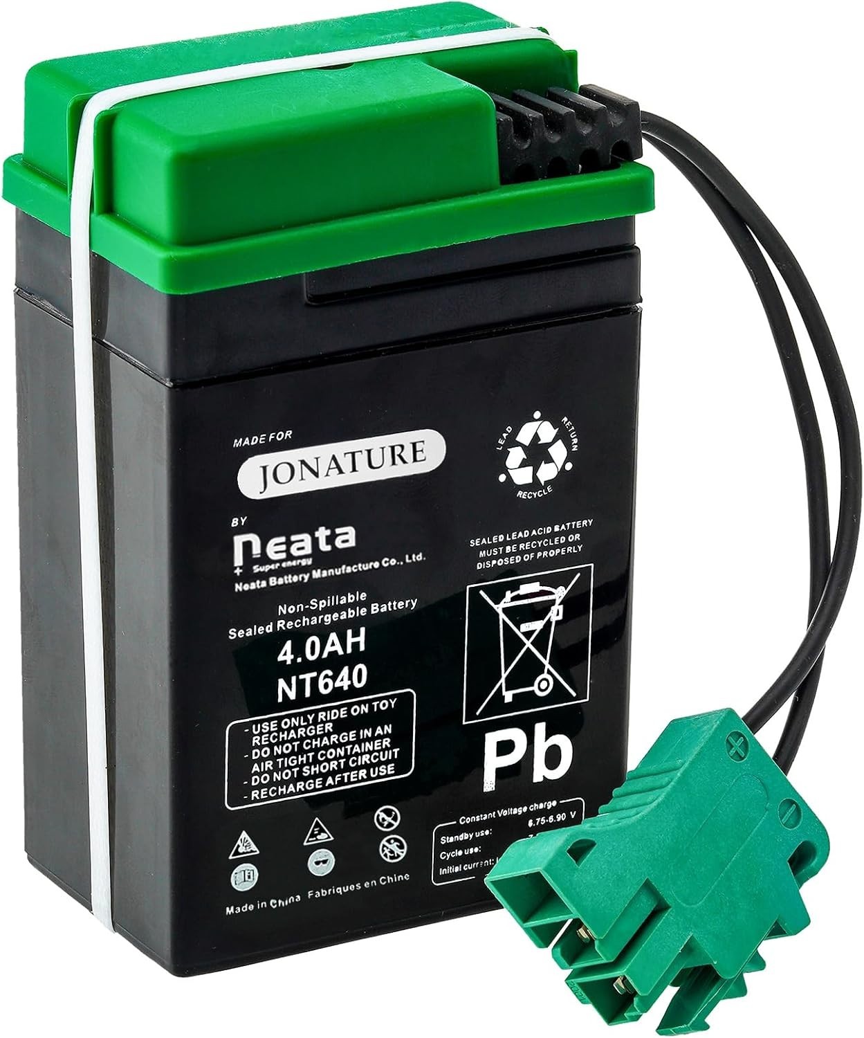 Replacement 6V 4Ah Battery with Charger for John Deere Kids Ride-On Cars