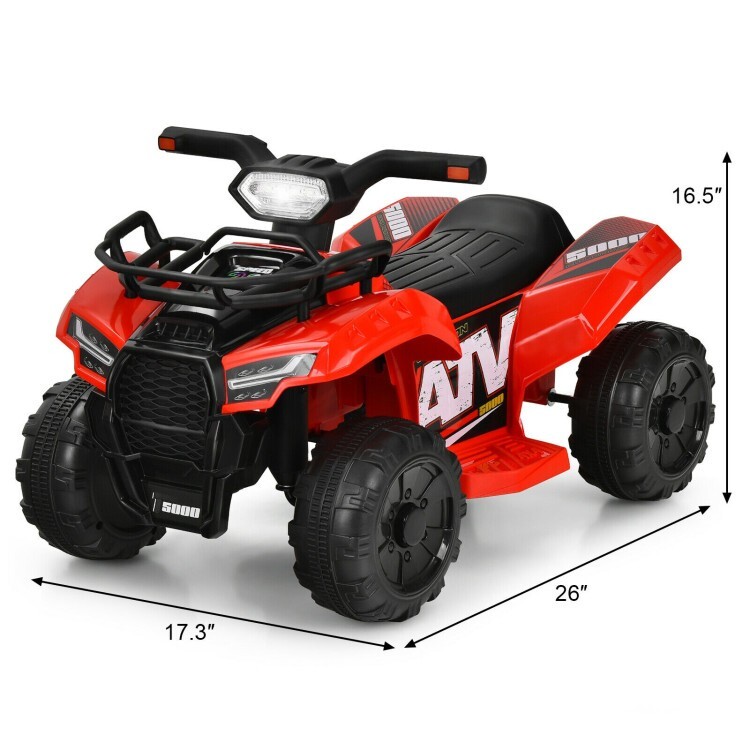 12V Kids Electric 4-Wheeler ATV Quad Ride On Car Vehicle W/ MP3 & LED Lights Red