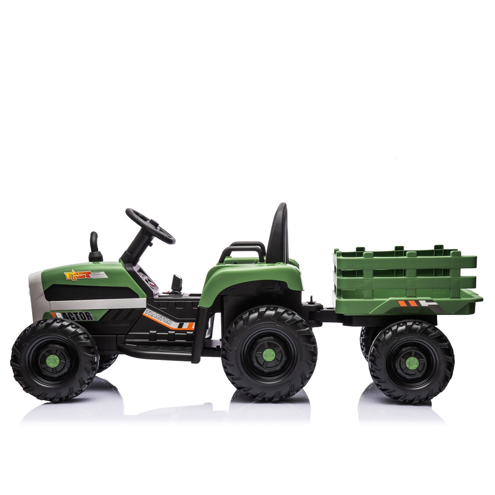 Kids Ride On Tractor w/Trailer 24V Battery Powered Electric Vehicle Toys Remote