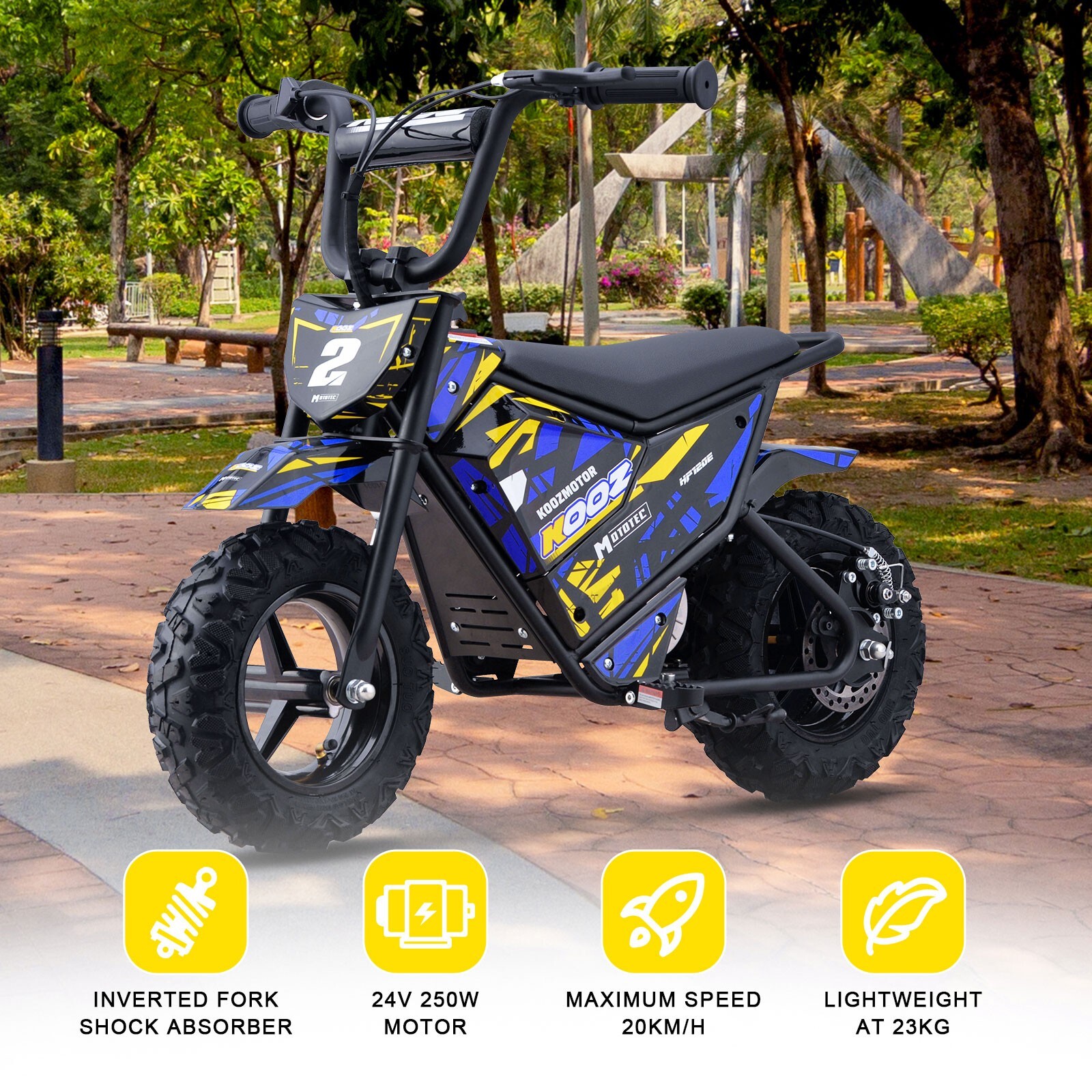 MotoTec 24V 250W Electric Mini Bike – Green | Kids Ride-On Dirt Bike✅