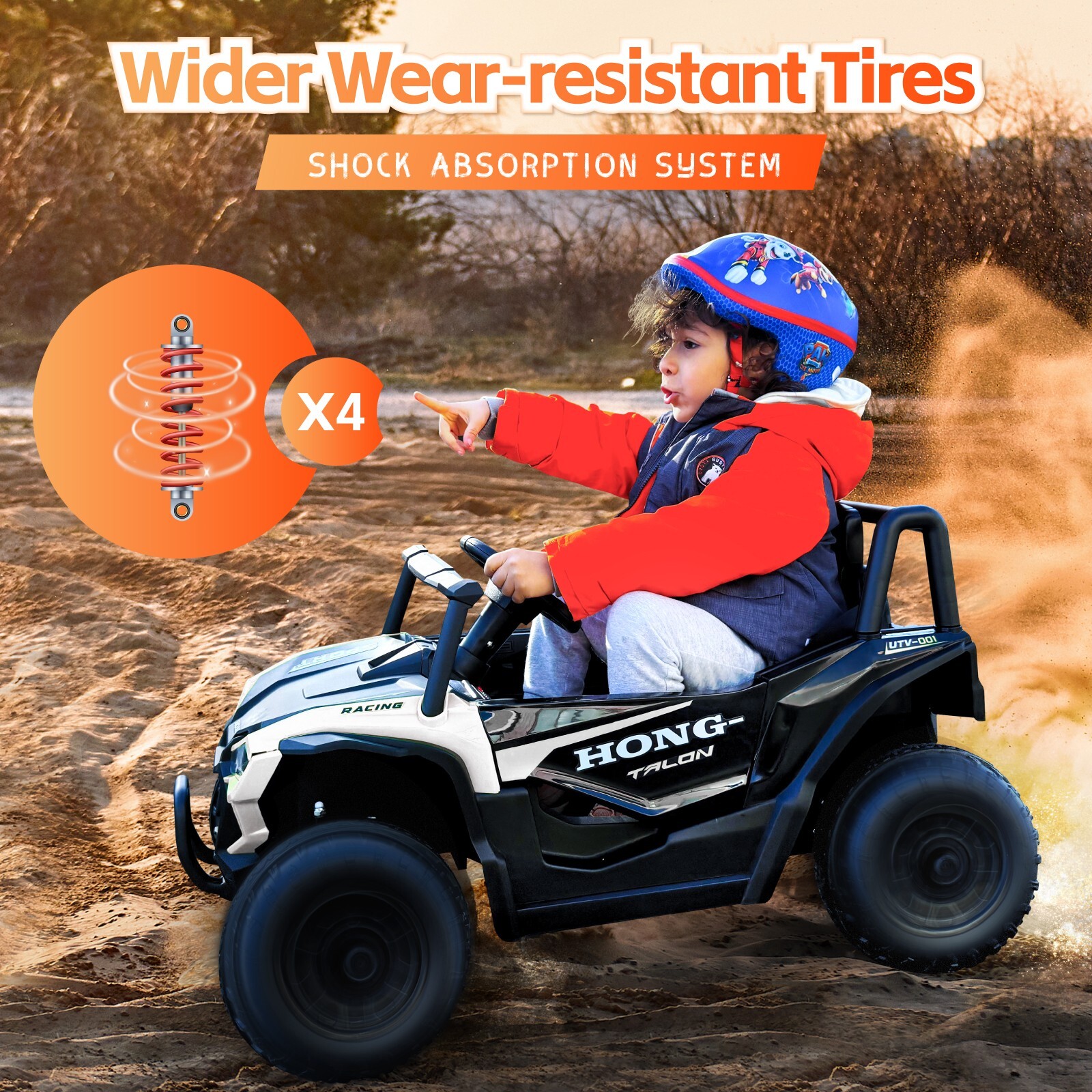 12V Kids Ride on UTV Electric Power Wheels Toy Quad Car w/ Remote LED Lights MP3