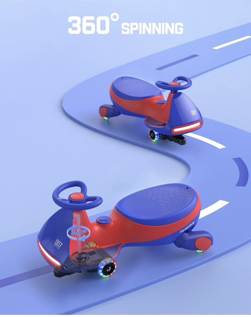 12V N7 Pro Electric Wiggle Car With Pedal Rechargeable Battery 2 In 1 Swing