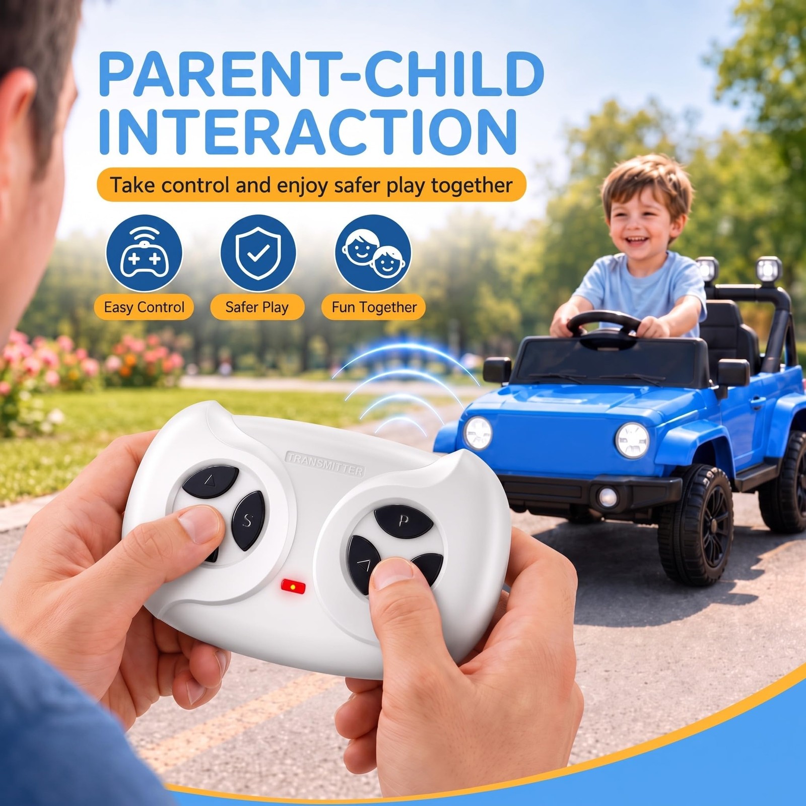 Saillong 2.4G Remote Control for Kids Electric Car, White white