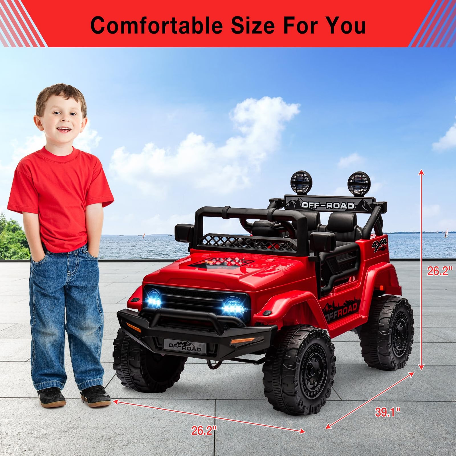 12V Electric Truck for Kids – Remote Control Car with Spring Suspension Ride-On
