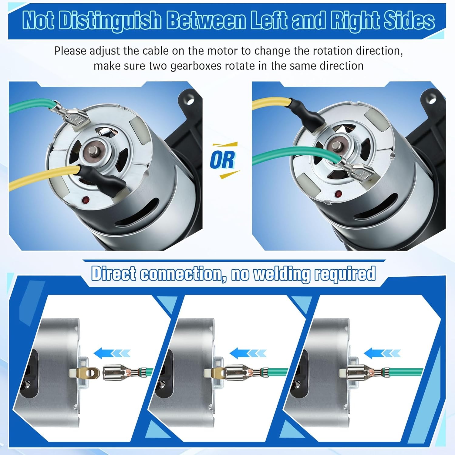 2PCS 24V 35000RPM High Speed Motor Gearbox Replacement for Kids Ride on Toy E…