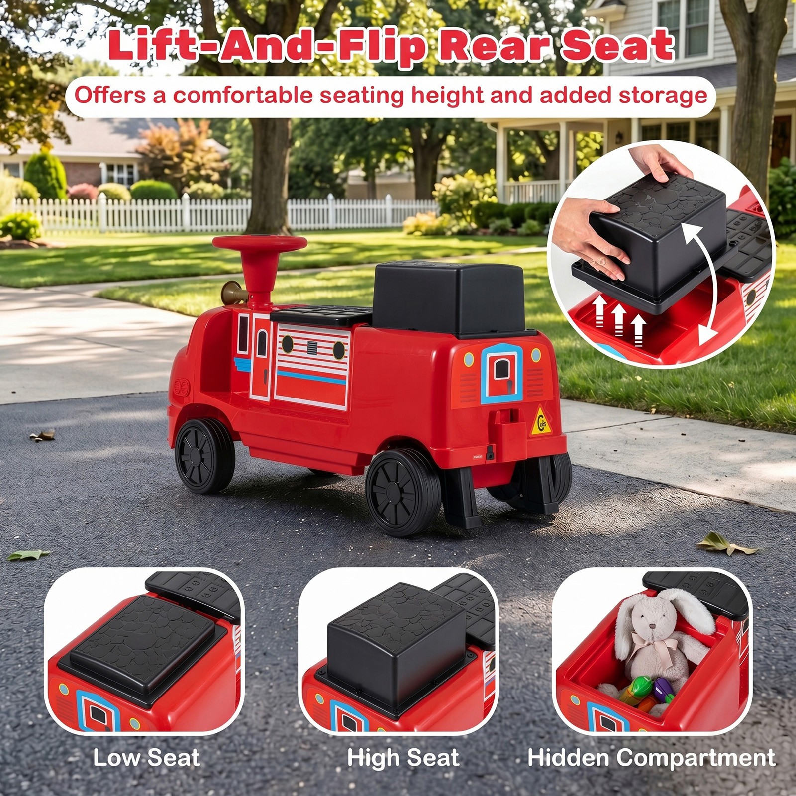 2-Seater Ride on Train,Licensed Chuggington Electric Vehicle w/Adjustable Seat