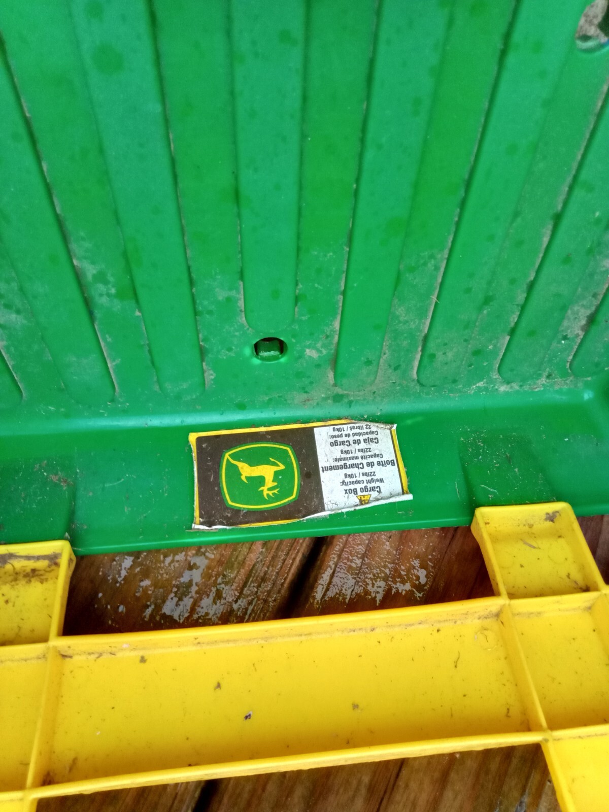 Peg Perego John Deere Tractor Trailer Cargo Box Only Replacement Yellow /Green