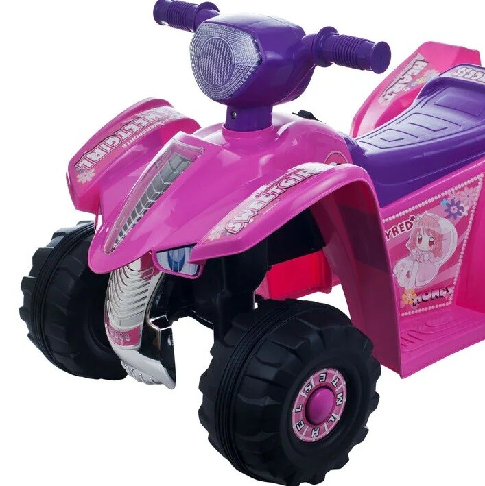 Battery Powered ATV Ride Kid Quad Car Electric Toy Pink 4 Wheeler Power Girl Fun