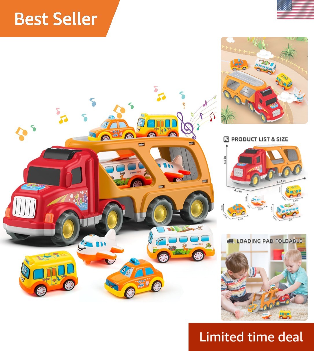 Exciting 5-in-1 Carrier Truck & Mini Cars for Toddlers – Ideal Gift for Ages 3-6