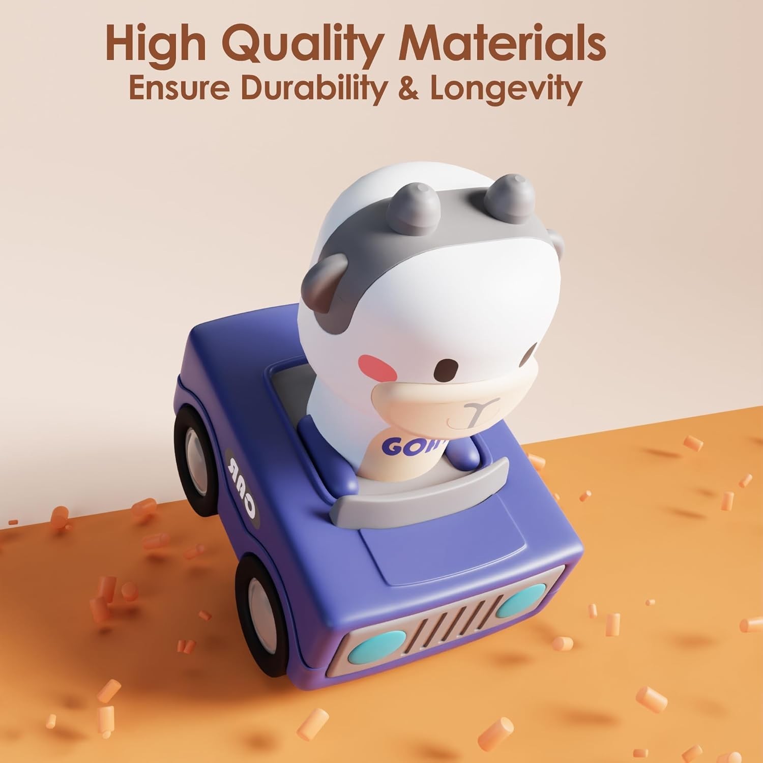 Toddler-Friendly Press to Go Animal Cars – Safe, Fun Toy for Baby Development