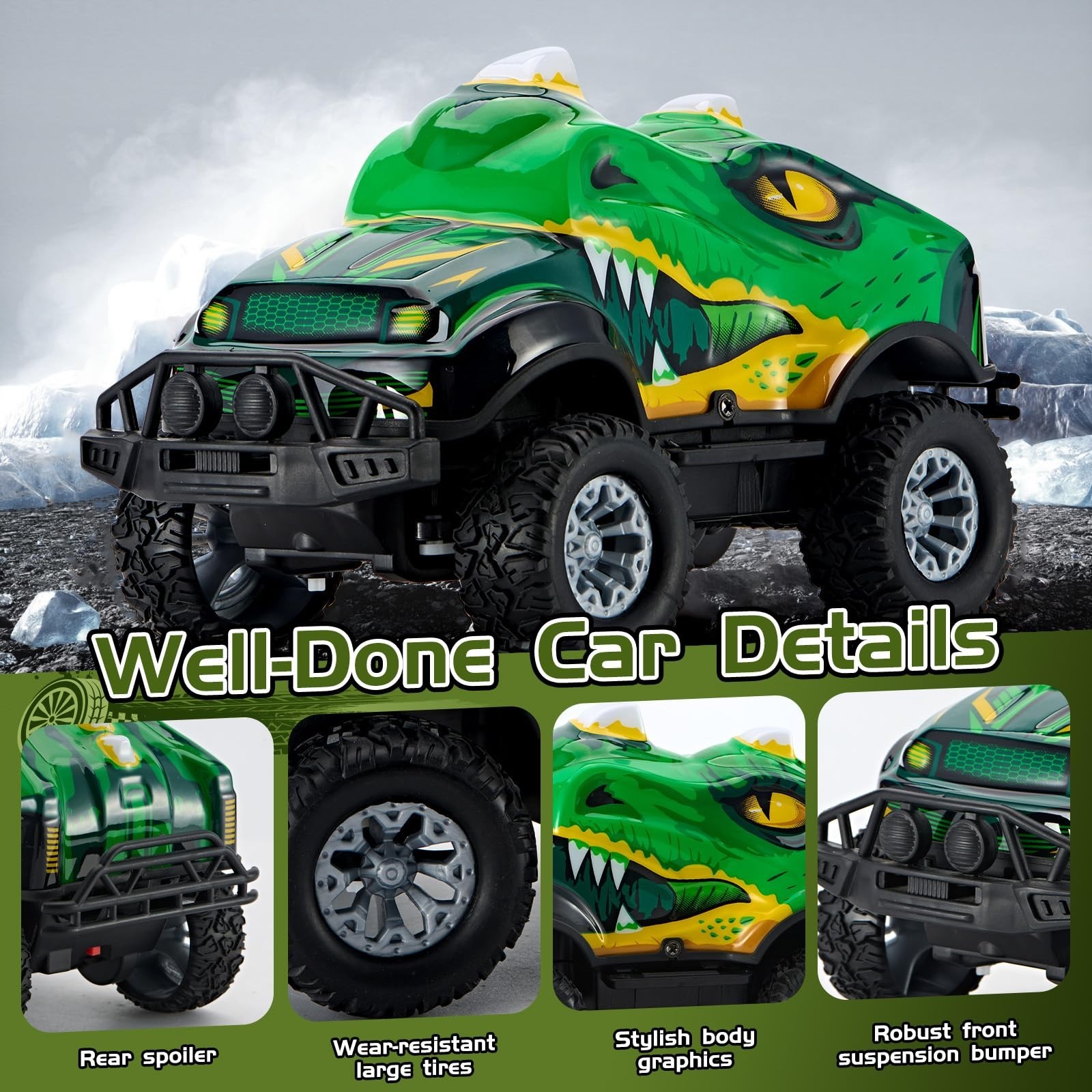 Dinosaur-Shaped Off-Road Vehicle Remote Control Cool Off-Road Vehicle Truck, …