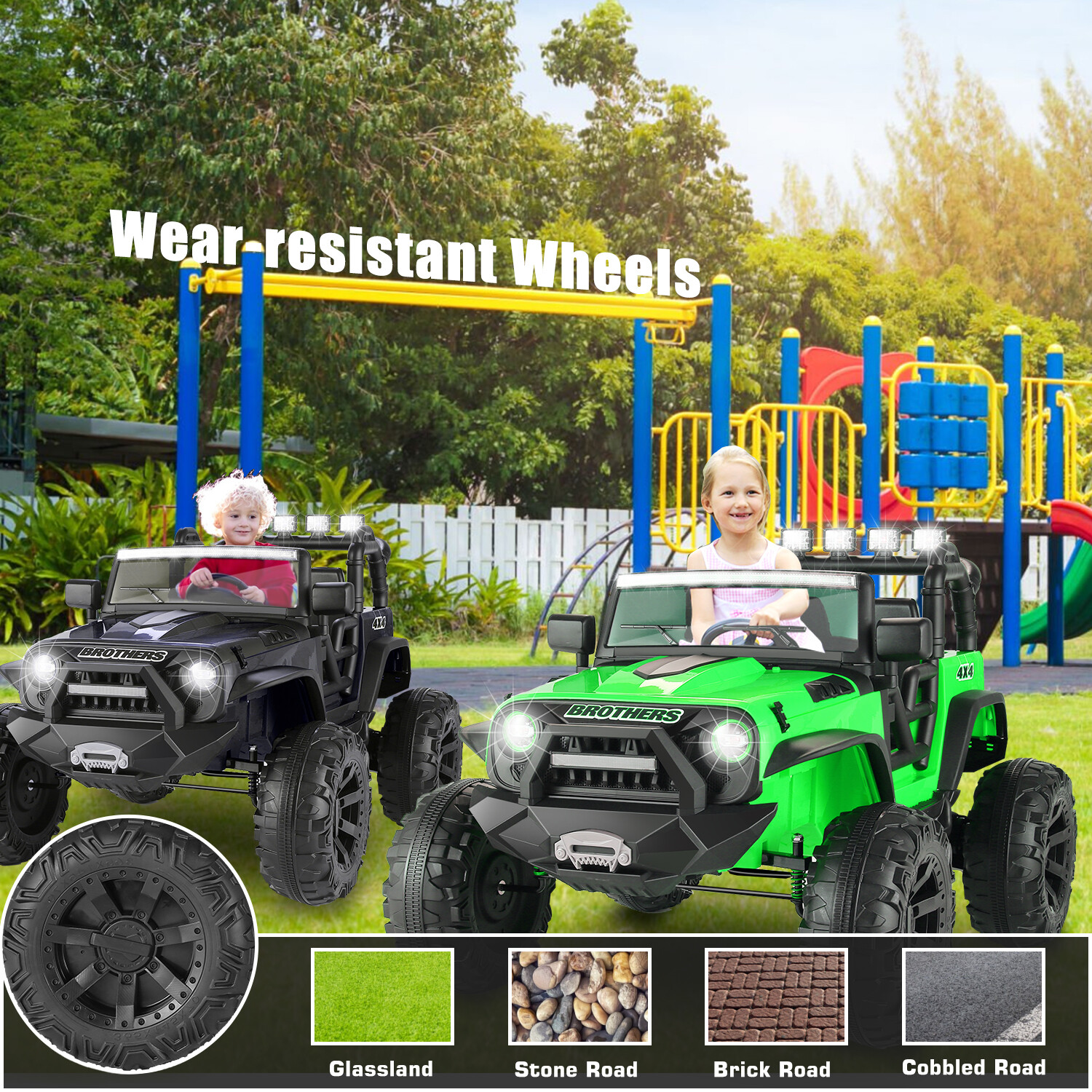 2-Seater Ride On Truck with Remote 24V Battery Powered Electric Car Toy for Kids