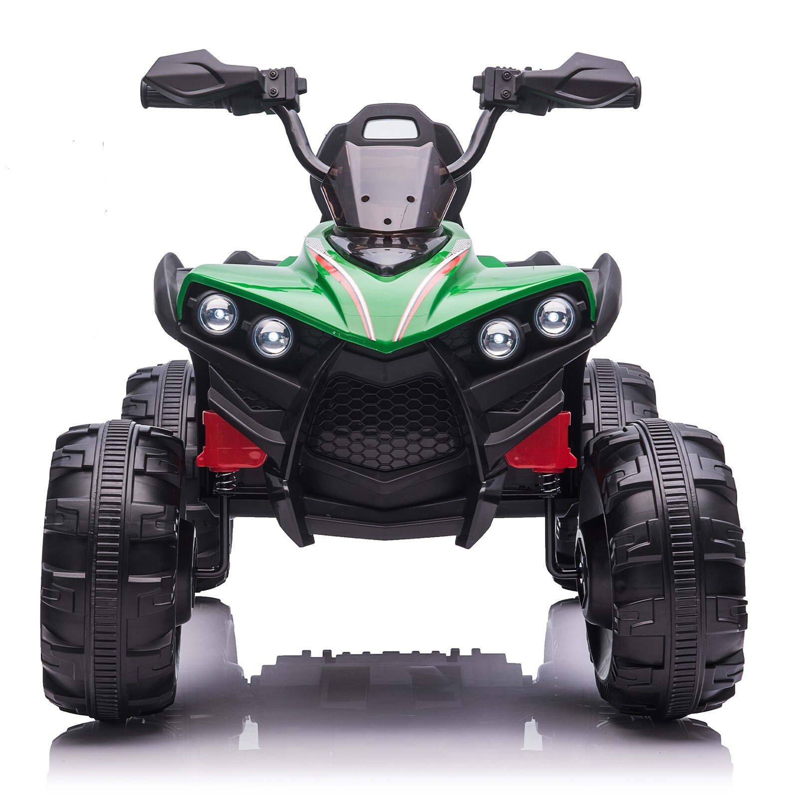 ZEOPHOL 12V Kids Ride-On Electric ATV Off-Road Quad Car Toy 2 Speeds LED Green