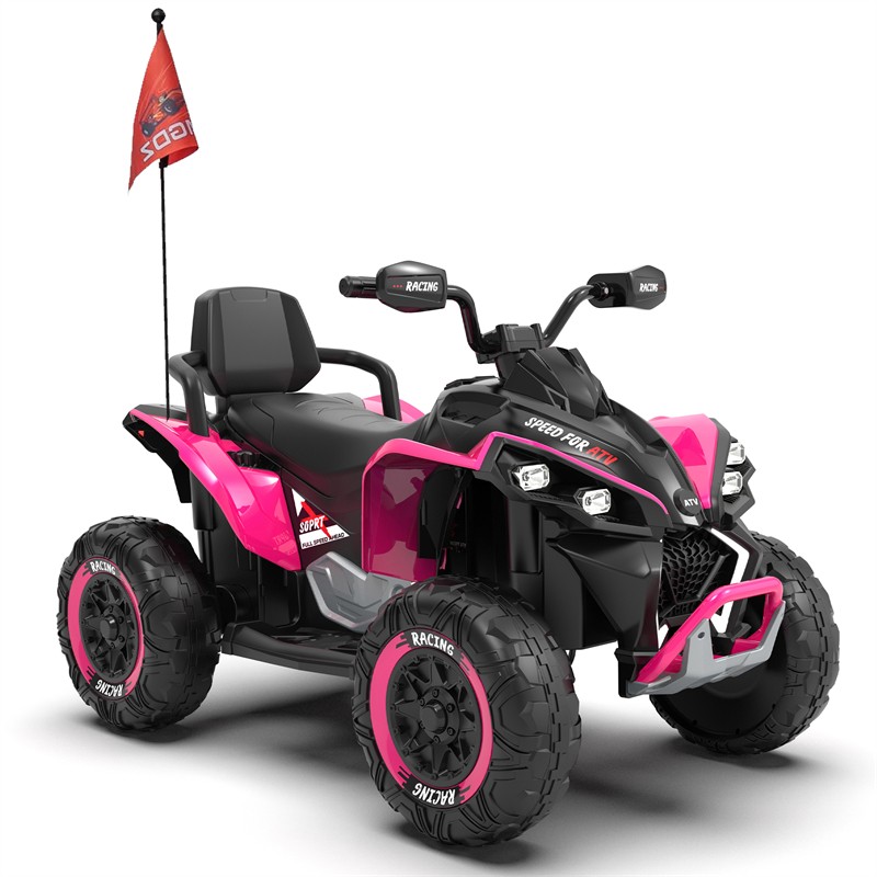 24V Kids Ride On Toy Electric ATV 4-wheel shock absorber 1.24-3.73MPH Aged 3-12