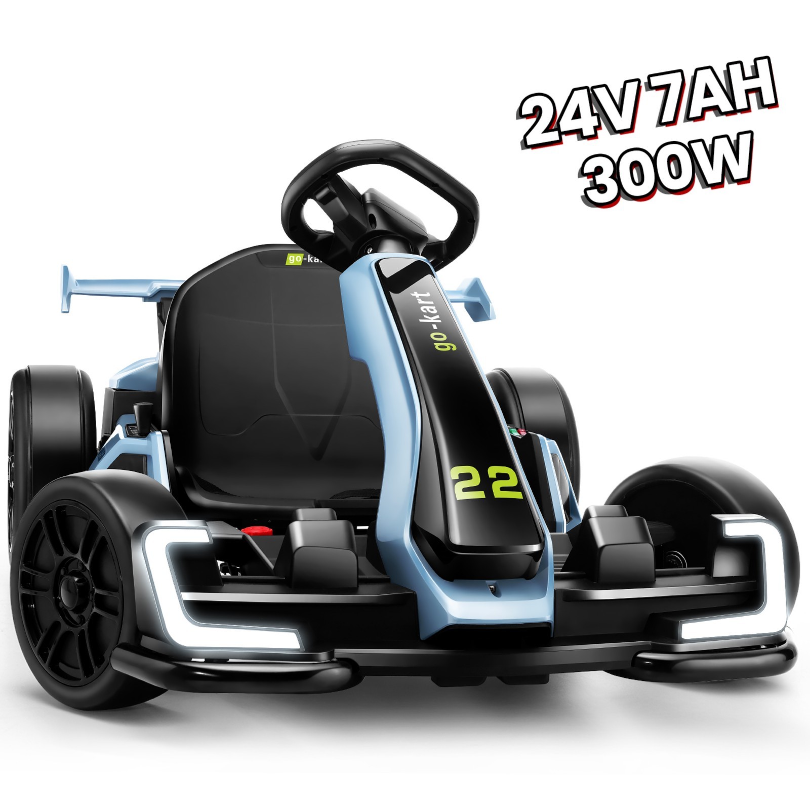 24V 7AH Electric Go Kart 2*150W Powered Drift Kart Ride on Car w/Adjustable Seat
