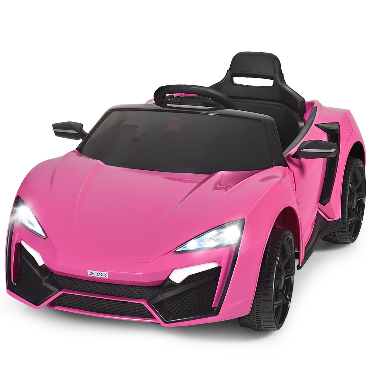12V Kids Ride On Car 2.4G RC Electric Vehicle W/ Light Music Openable Doors Pink