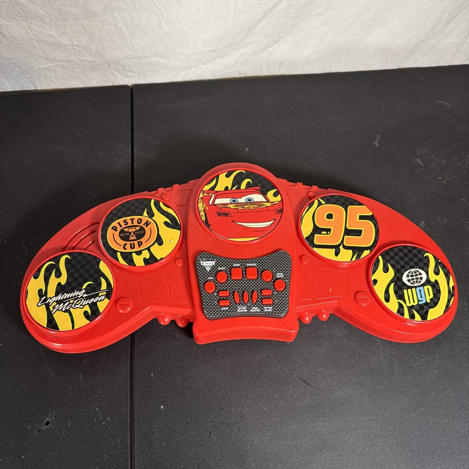 Disney Cars Lightning McQueen Electric Pretend Drum Toddler Toy Sounds WORKS