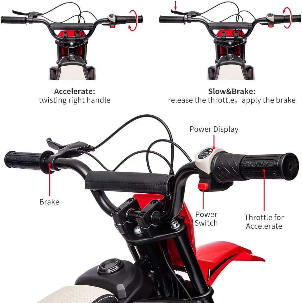 Kids Ride on Dirt Bike 24V Electric Motorcycle Off Road Bike Motocross Child Toy