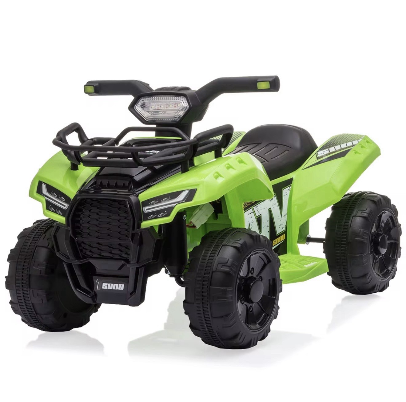 Green 12V Battery Operated ATV Ride-On Toy for Kids 1-3 Years, LED Headlamp