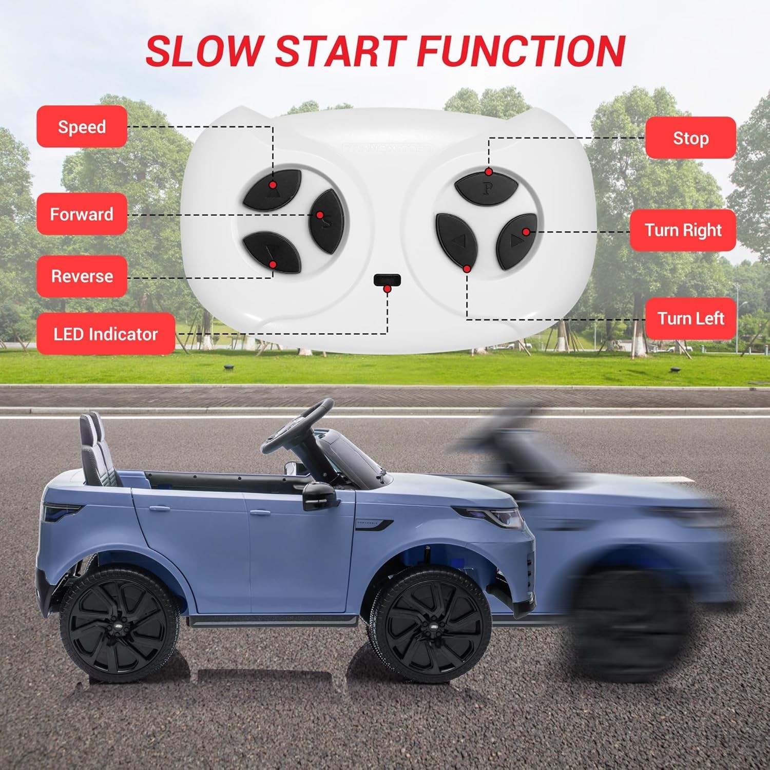 12V Licensed Land Rover Electric Ride-on Car for Kids with Parental Remote