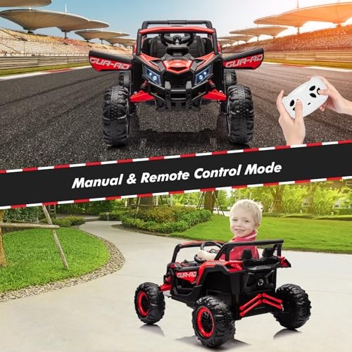 Red UTV Car for Kids – 24V 2 Seater Ride on Battery Powered Electric Vehicle