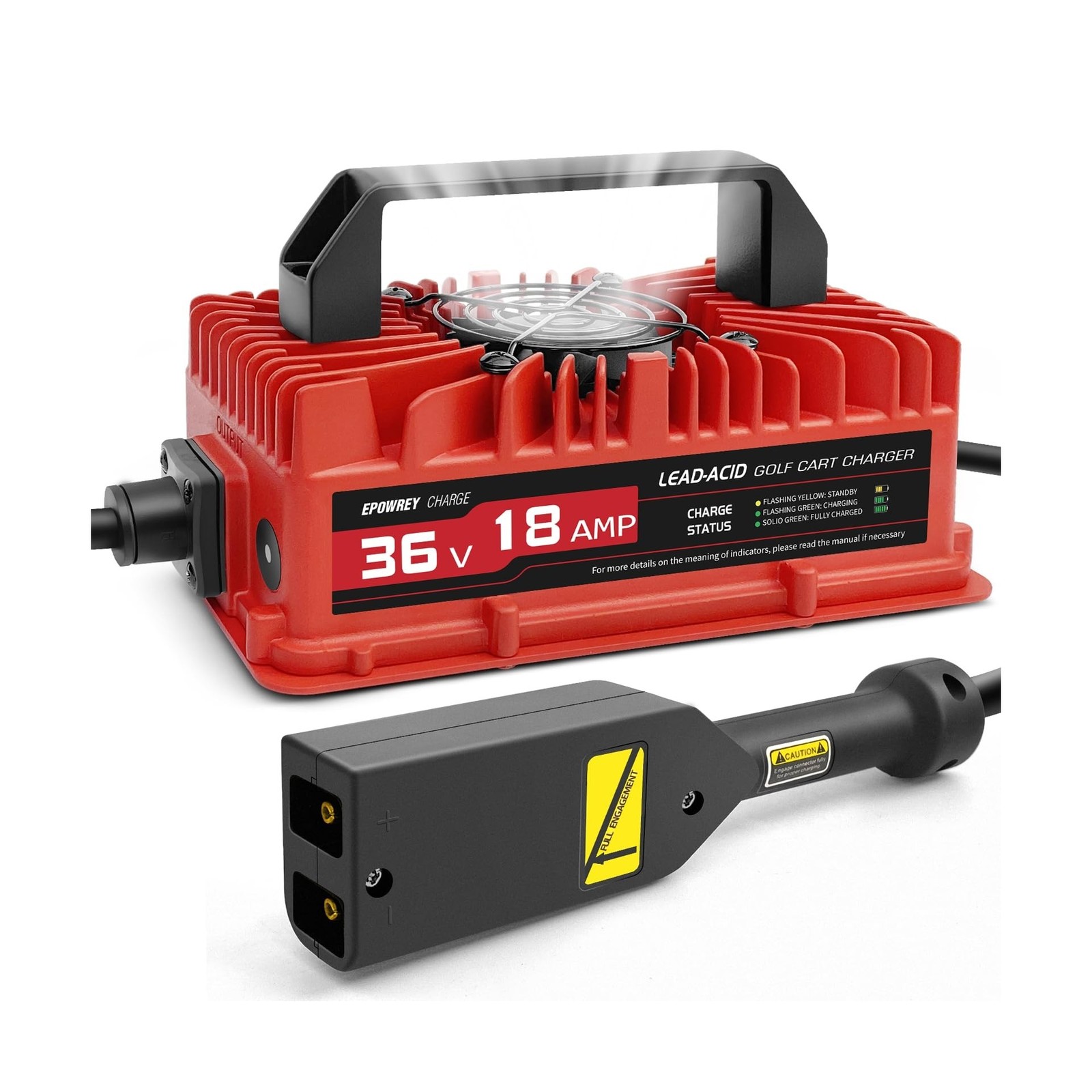 EPOWREY 18 AMP 36 Volt Golf Cart Battery Charger for EZGO TXT with D Style Plug