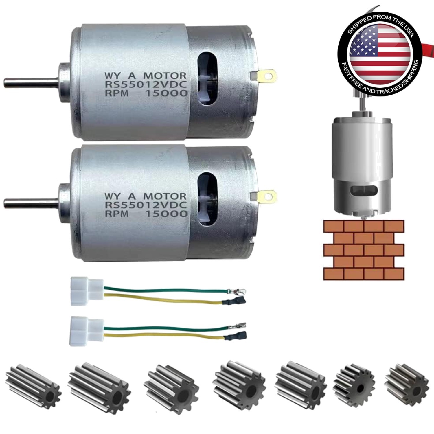 Electric Drive Motor 12V 15000RPM 6V-18V Power Wheels Upgrades Metal Gear