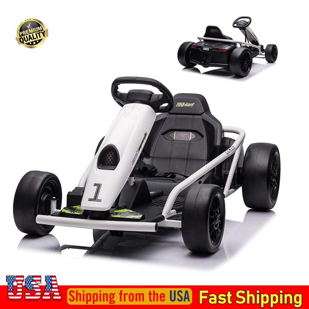 24V 9Ah 8.1MPH Ride-on Electric Go Kart Car Toy Power Wheels High-Speed 300W US