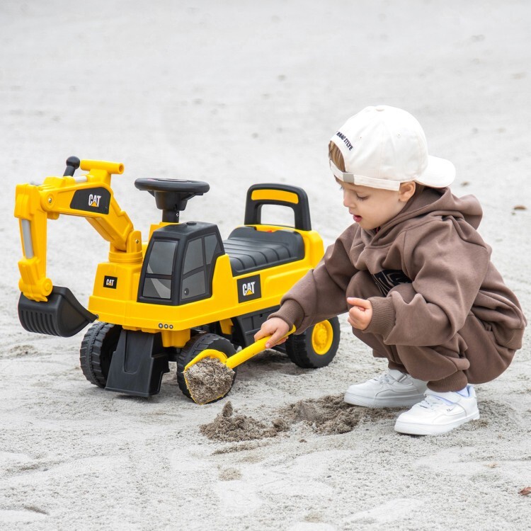 Kids Excavator Ride-On Digger Car Toy Gift Toddlers With Hidden Storage Space