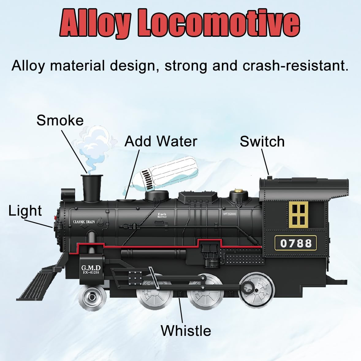 Electric Alloy Train Set for Kids Ages 4-8, Remote Control Metal Christmas Train